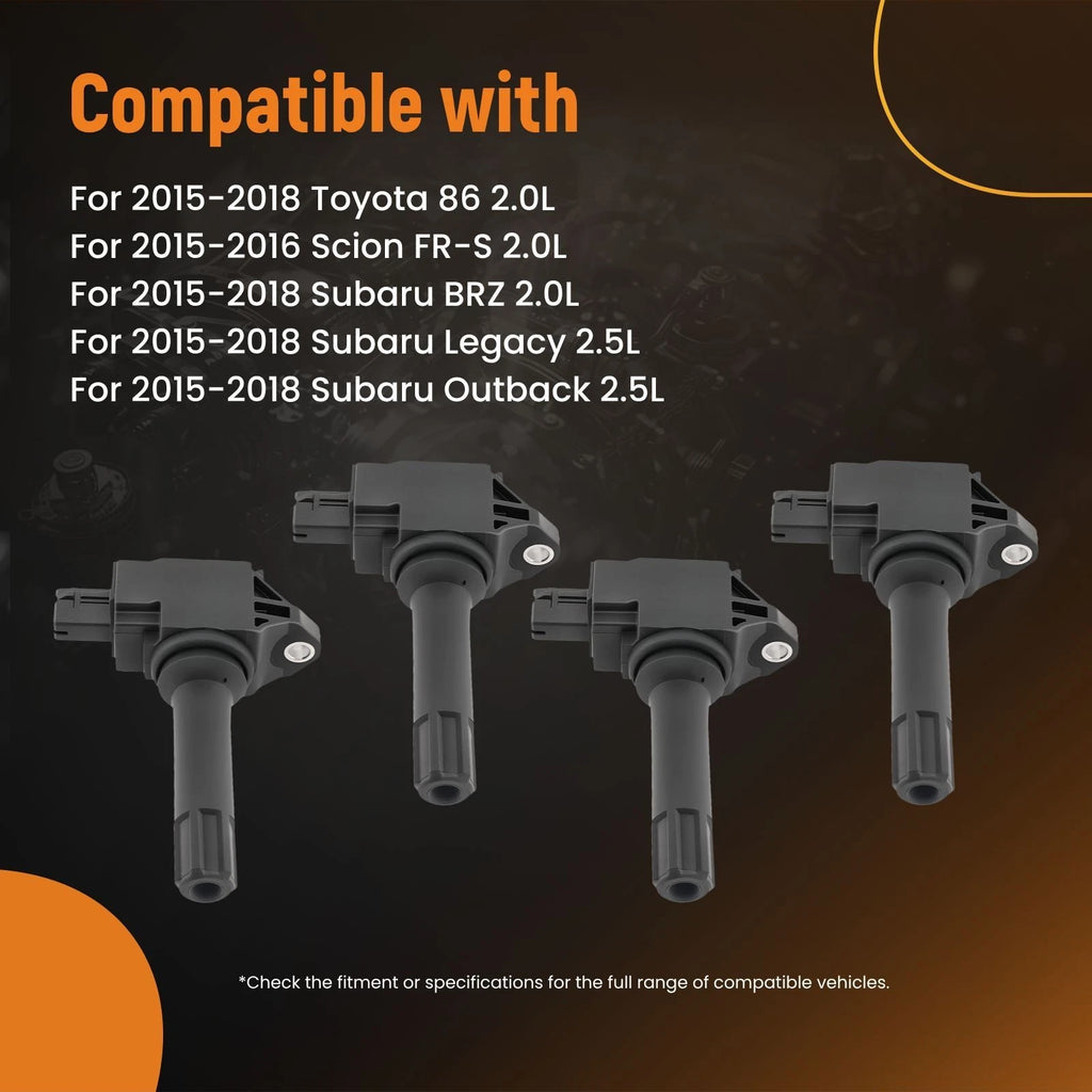 4X Ignition Coils Kit for Subaru Legacy Outback 2.5L (2015–2018) 22433AA700
