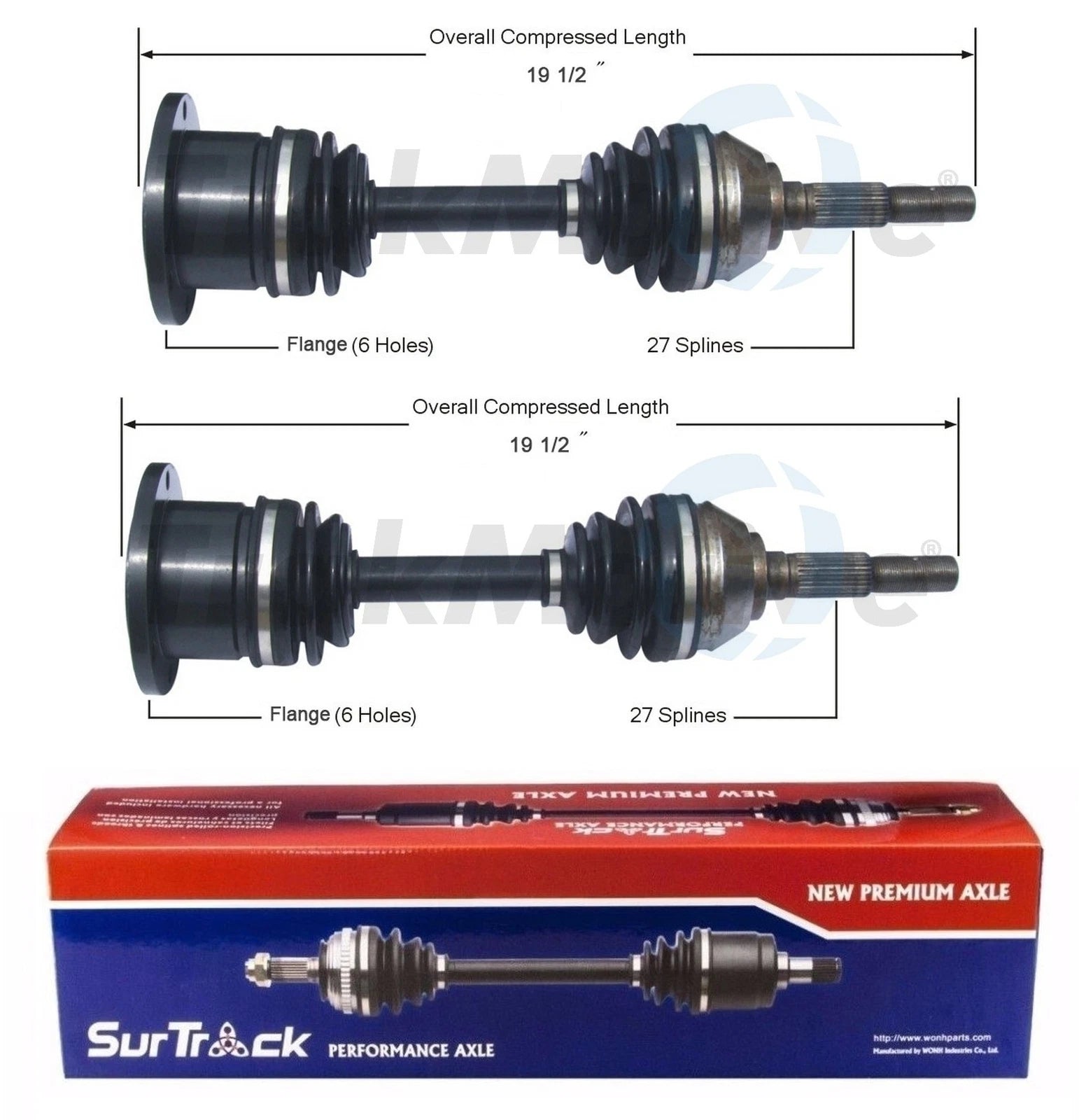 Set of 2 Front CV Axle Shafts for Chevrolet GMC Oldsmobile 4WD