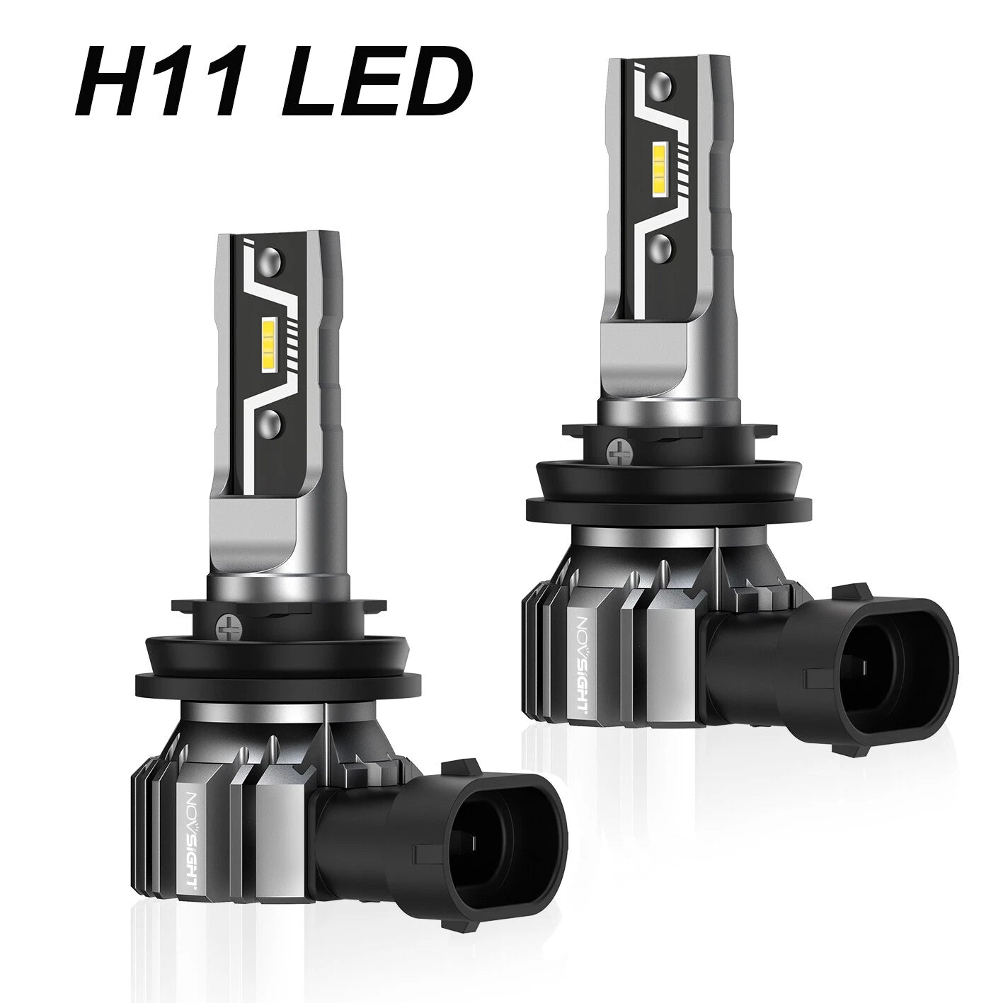 H11 H8 H9 LED Headlight Bulbs for NOVSIGHT (6500K, 10000LM, 50W)