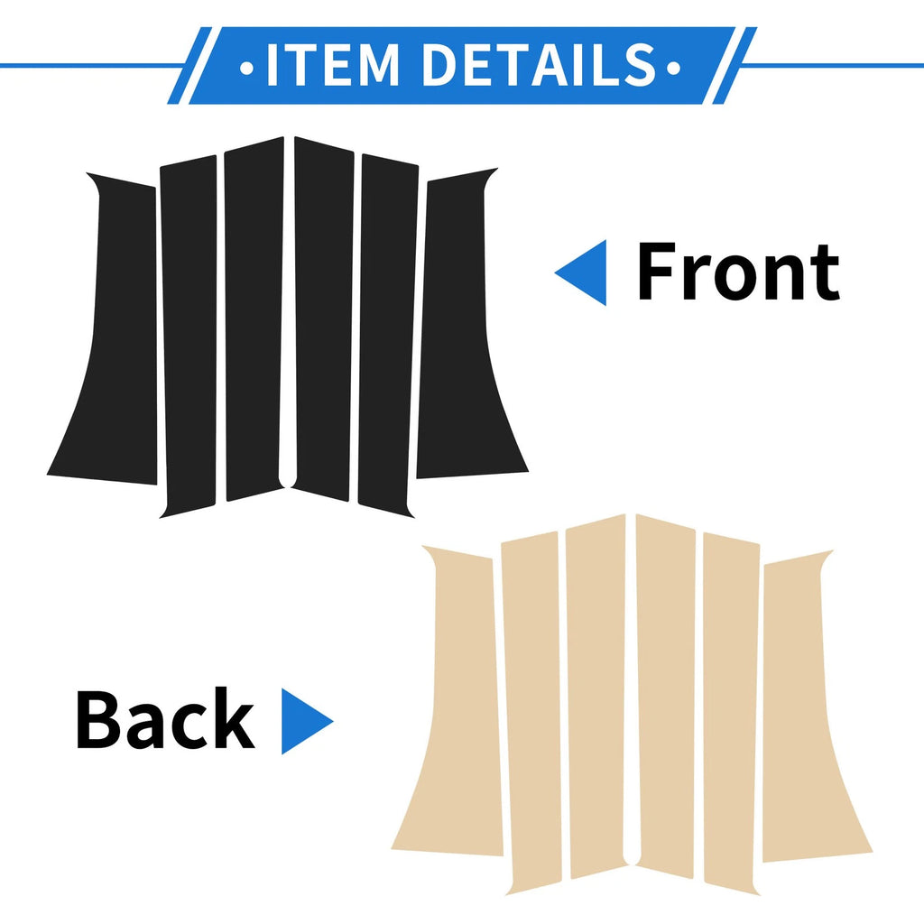 6X Door Pillar Window Trim for Mitsubishi Xpander (2017–2025) Black