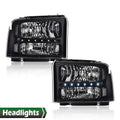 LED DRL Headlights for Ford F250 F350 F450 F550 Super Duty (2005–2007)
