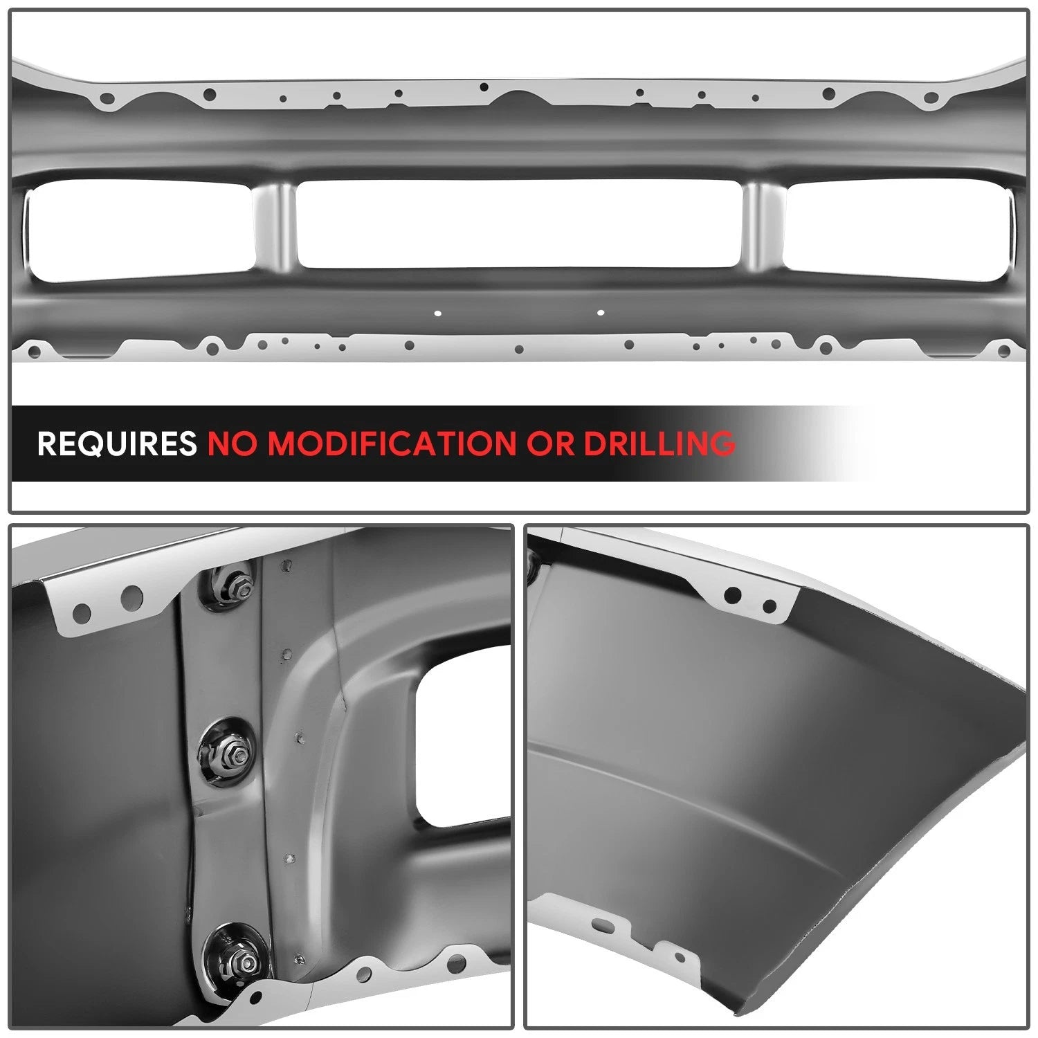 Chrome Front Bumper Face Bar for Ford F-250 F-350 SD (2021–2023)