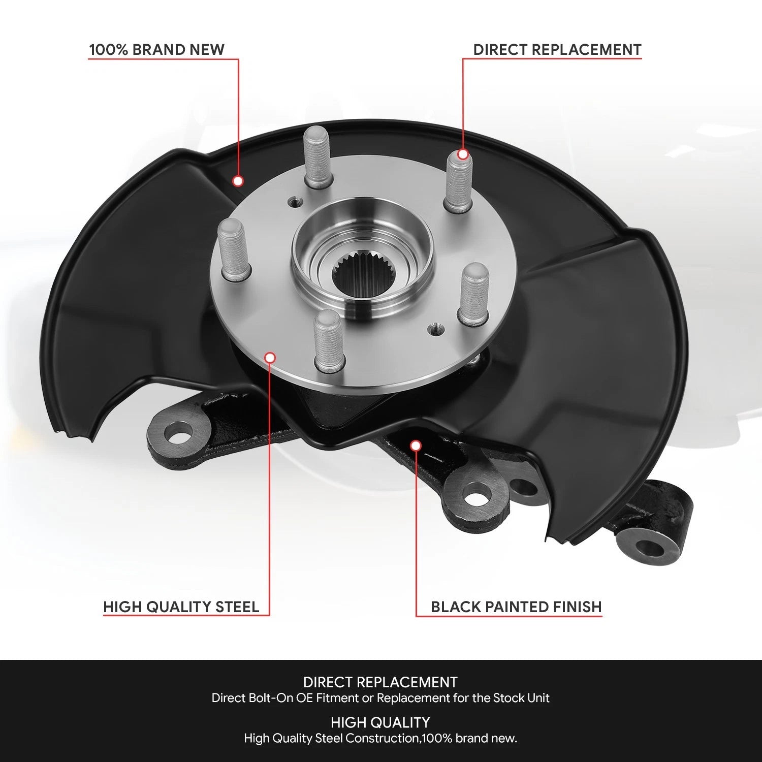 Front Right Loaded Wheel Bearing Knuckle Assembly for Honda Civic (2006–2011)