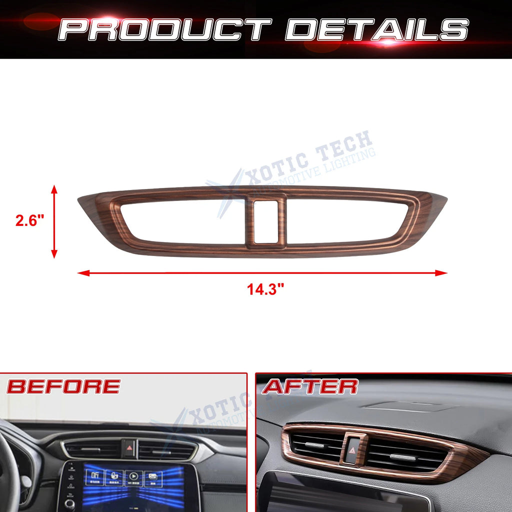 Peach Wood Grain Front Center AC Vent Outlet Decor for Honda CR-V (2017-2022)