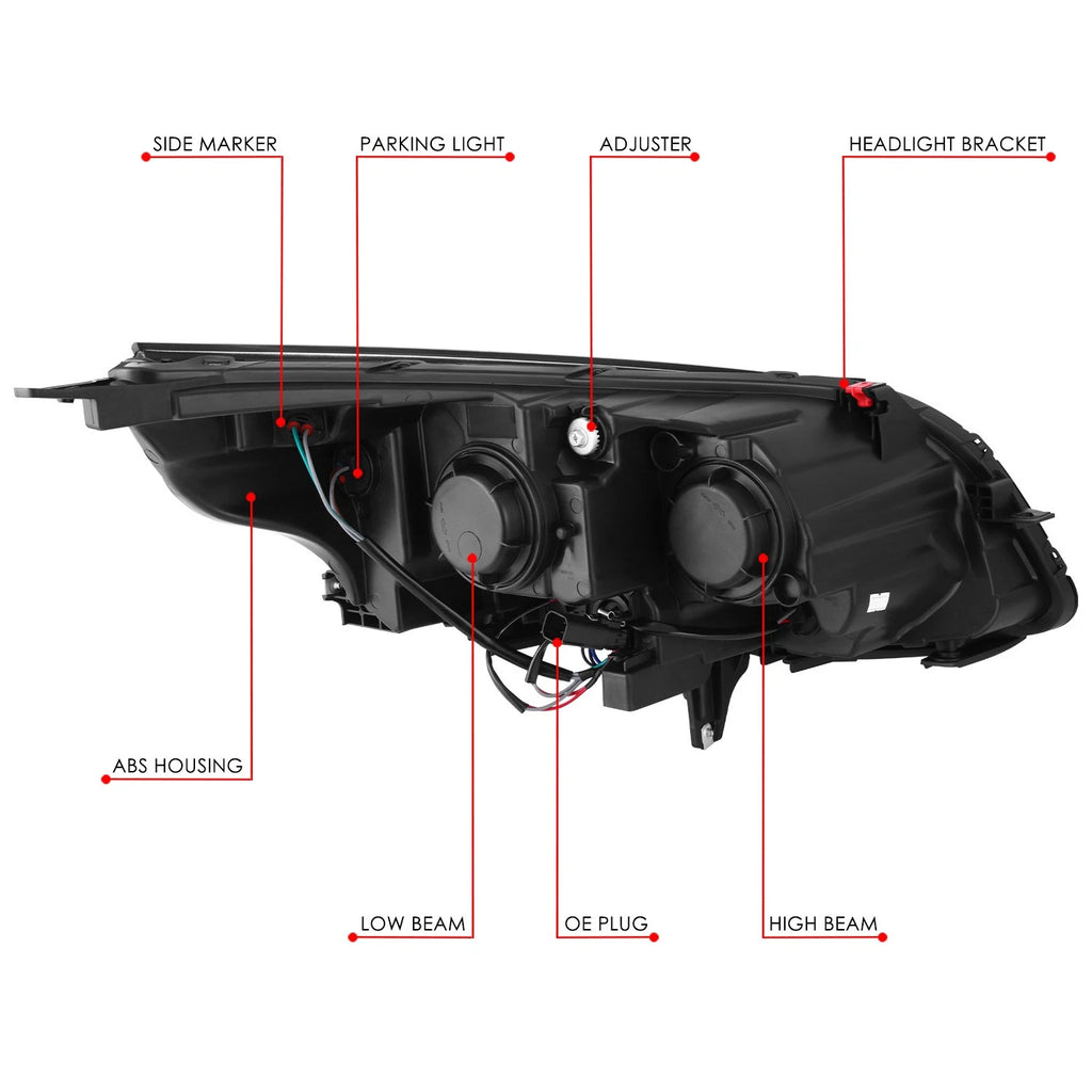Driver Left Chrome Projector Halogen Headlight for Chevrolet Malibu (2013–2015)