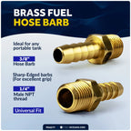 Fuel Hose Barb 1/4" NPT x 3/8" Hose for Marine (FO4277)