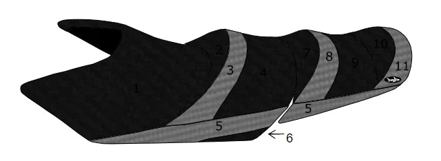Seat Cover for Yamaha FX Cruiser HO SHO (2014–2018) - Nonslip Black CF Gray