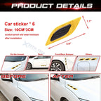 Yellow Carbon Fiber Pattern 3D PVC Night Reflect Vent Edge for Cars (2018-2024)