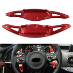 Red Aluminum Steering Wheel Paddle Shifter Extensions for Kia Stinger (18-23)