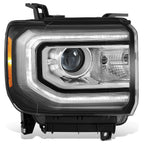Right Headlight for GMC Sierra 1500 Limited (2016–2019) OE Style Black Amber