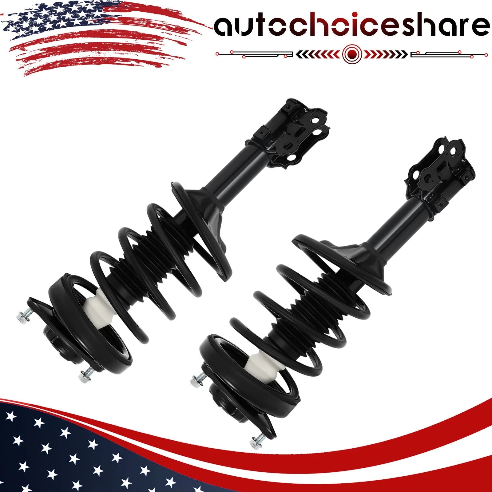 Set of 2 Front Complete Struts w/ Coil Spring Assembly for Hyundai Tiburon (2003–2008)