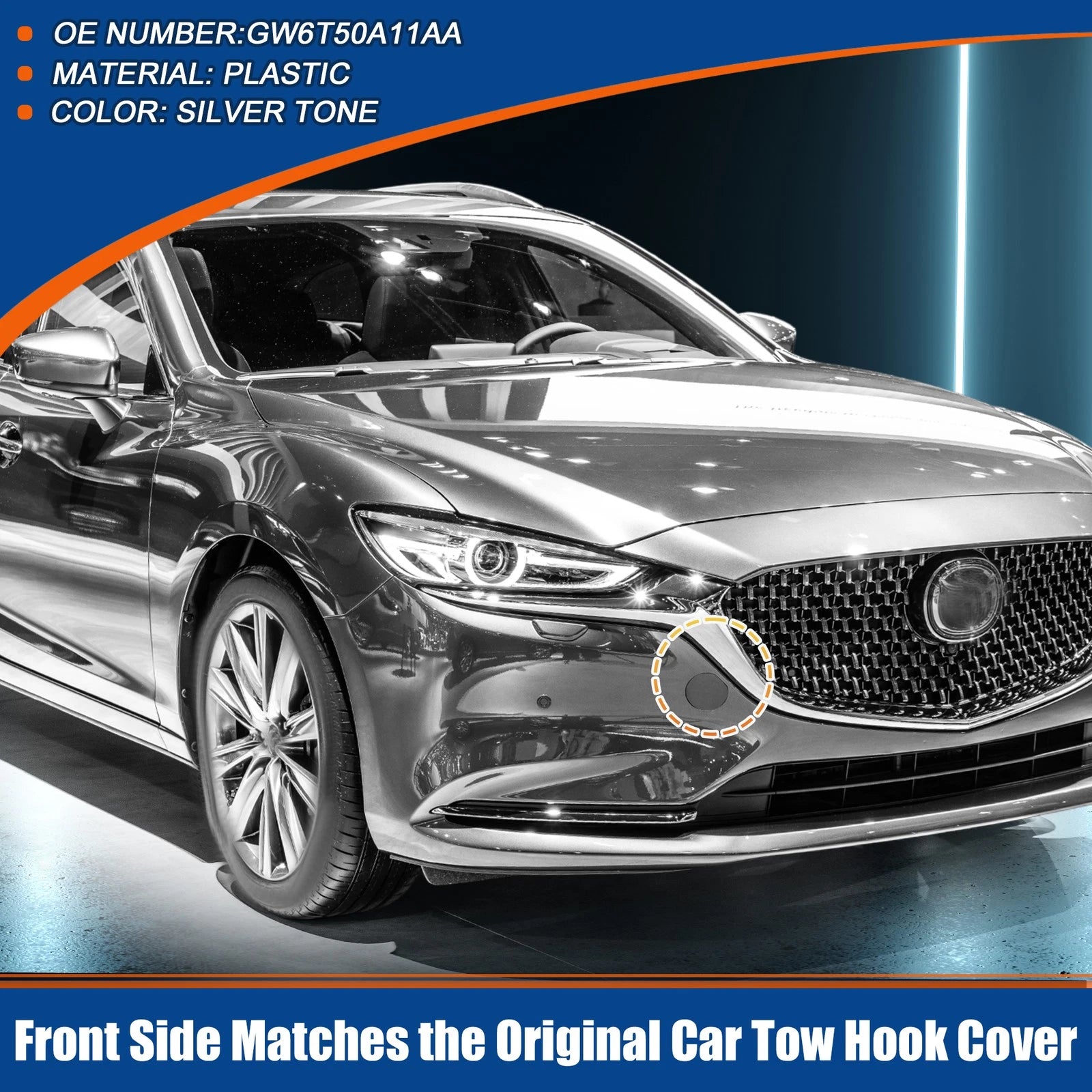 Tow Hook Cover for Mazda 6 Atenza (2018–2021) No.GW6T50A11AA Black