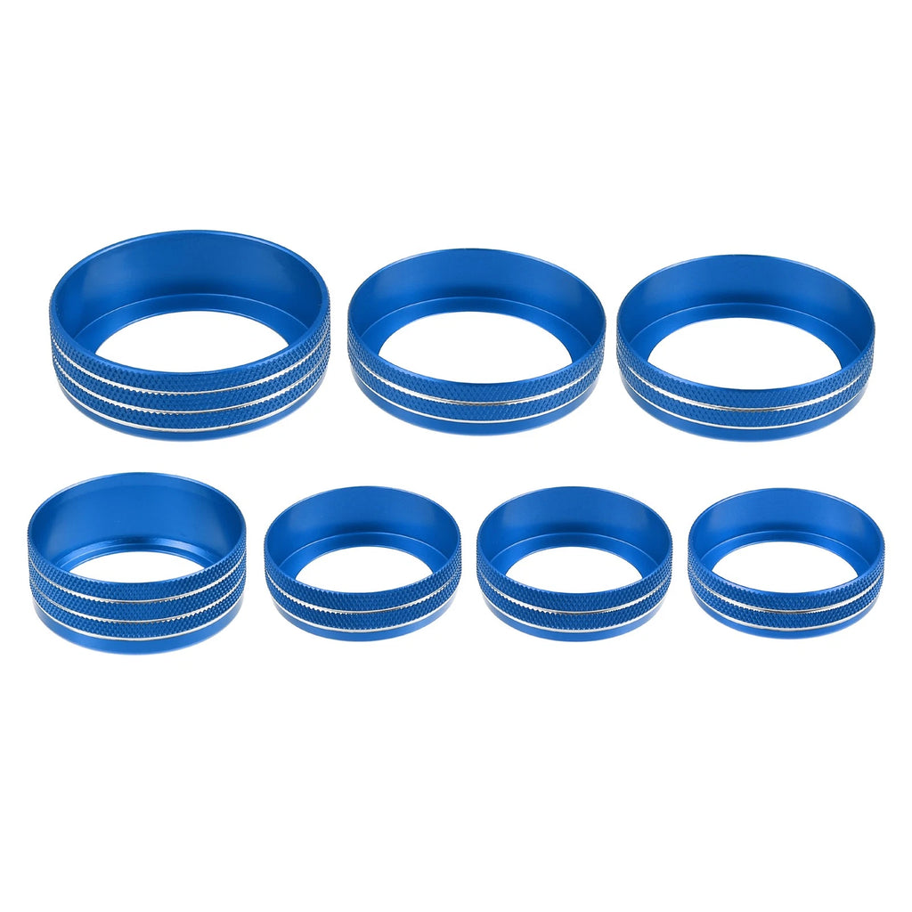 7pcs Aluminum Alloy AC Switch Knob Cover Ring Trim for Ford F-150 (2021–2022)