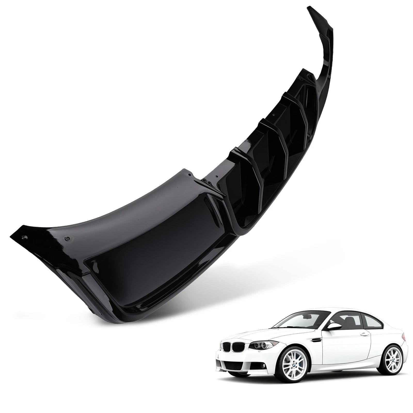 Rear Black PP Bumper Kit for BMW E82 125i 135i M Sport (2007–2013)