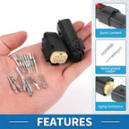 8 Pin Car Headlight Plugs Set for Buick Chevy  Aluminum Alloy Black Beige