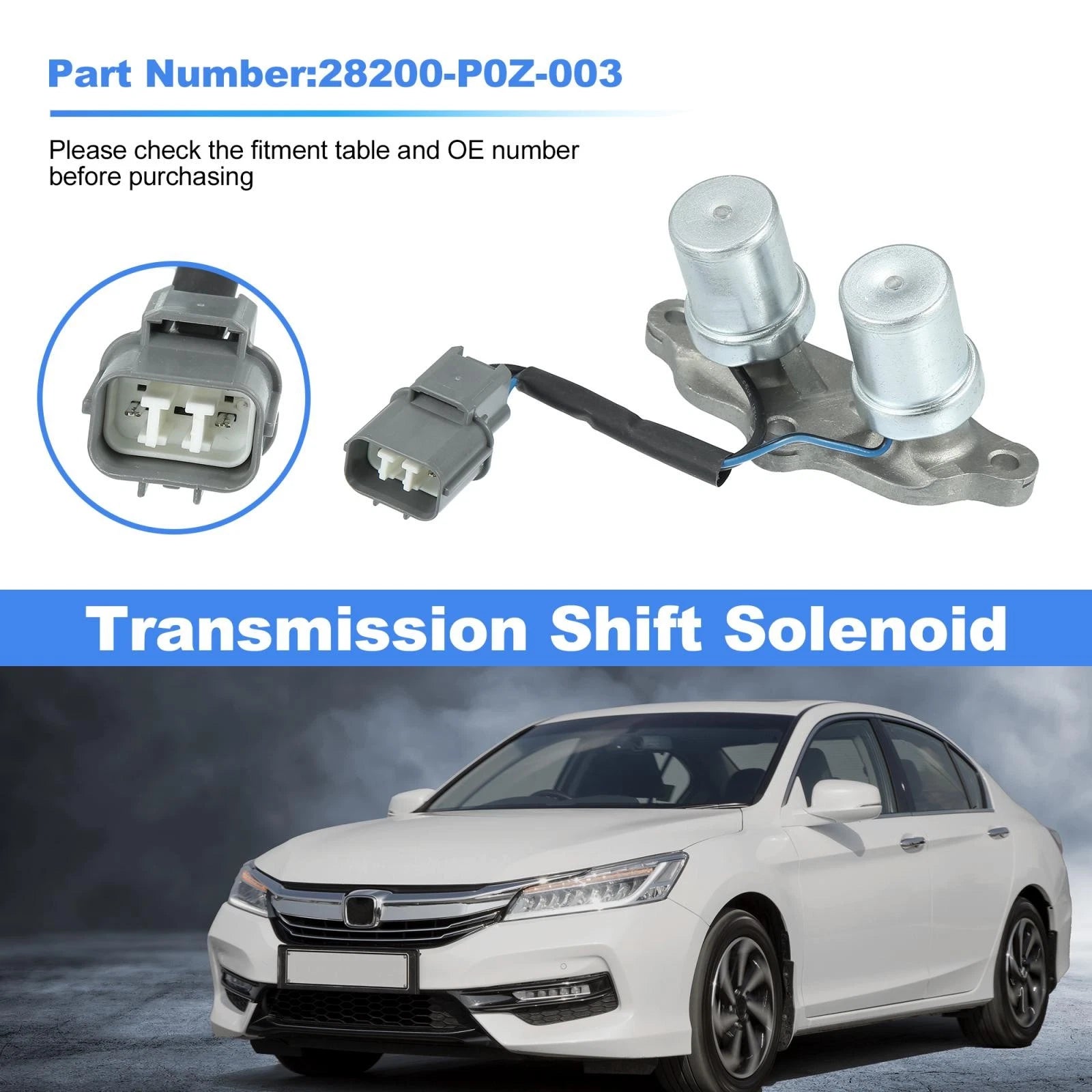 1 Pcs Transmission Shift Solenoid 28200-P0Z-003 for Honda Accord Acura CL (1998–2002)
