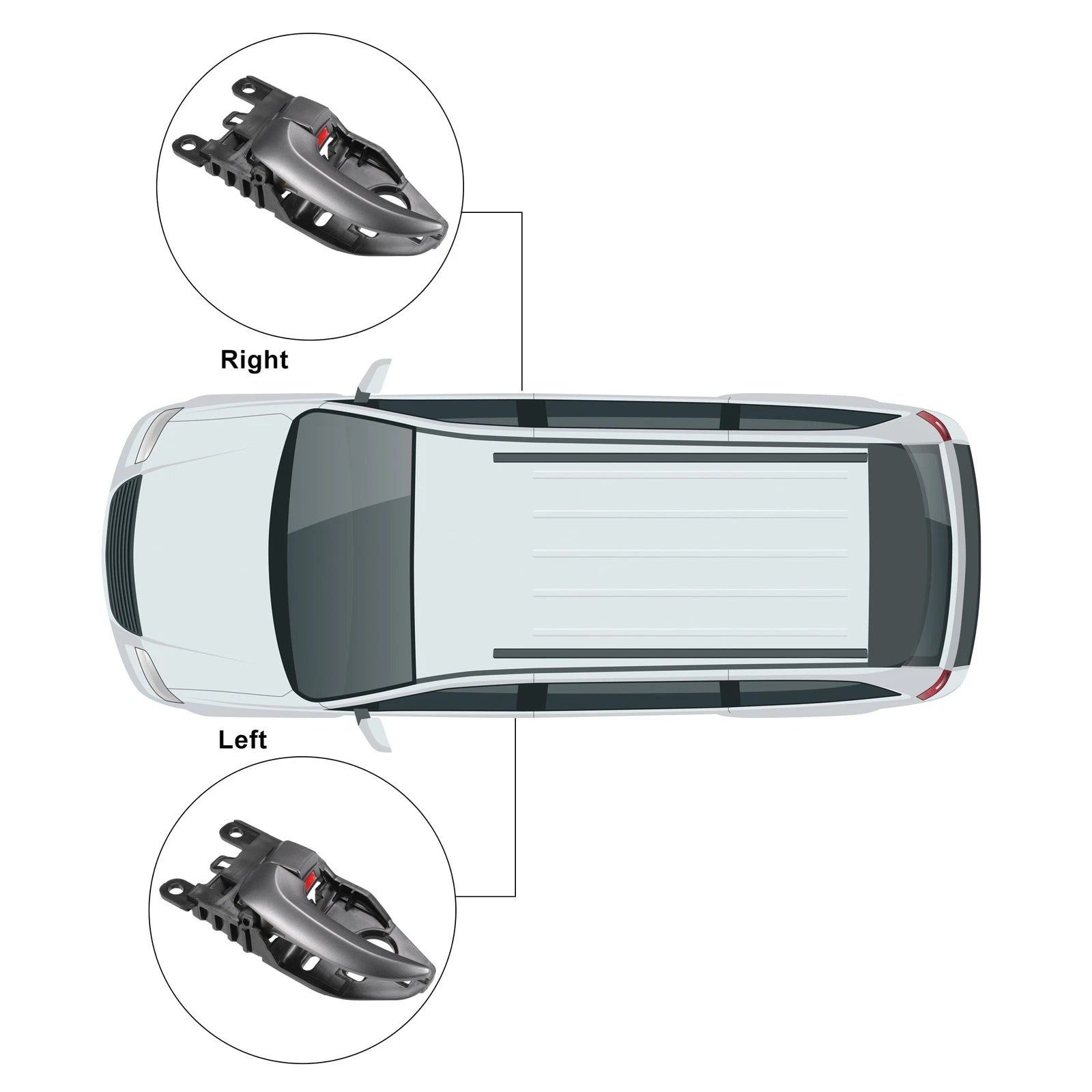 2 Pair Interior Door Handle for Hyundai Elantra (No. 826203X000RY)