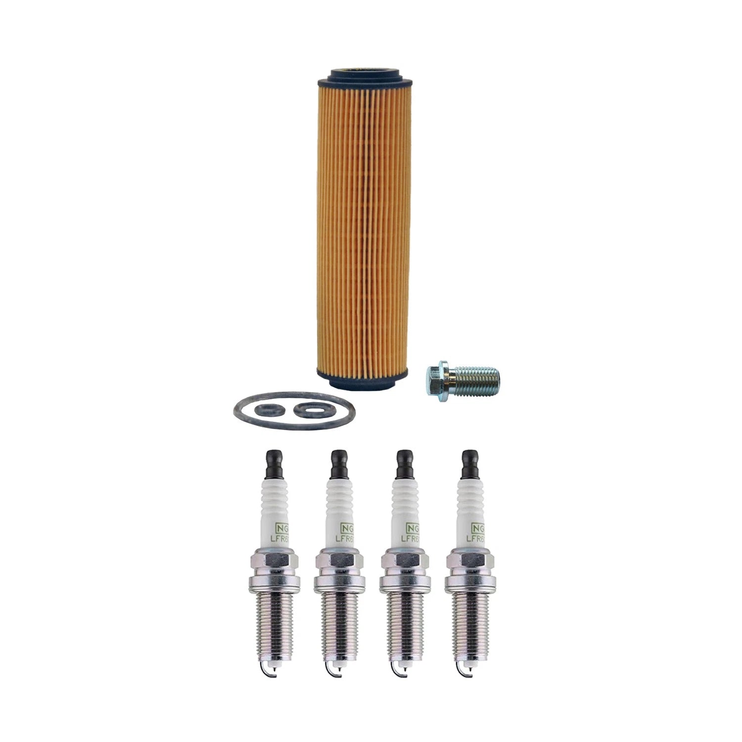 Wix Engine Oil Filter & NGK 4 Platinum Spark Plugs for W203 C230 (2001–2007)