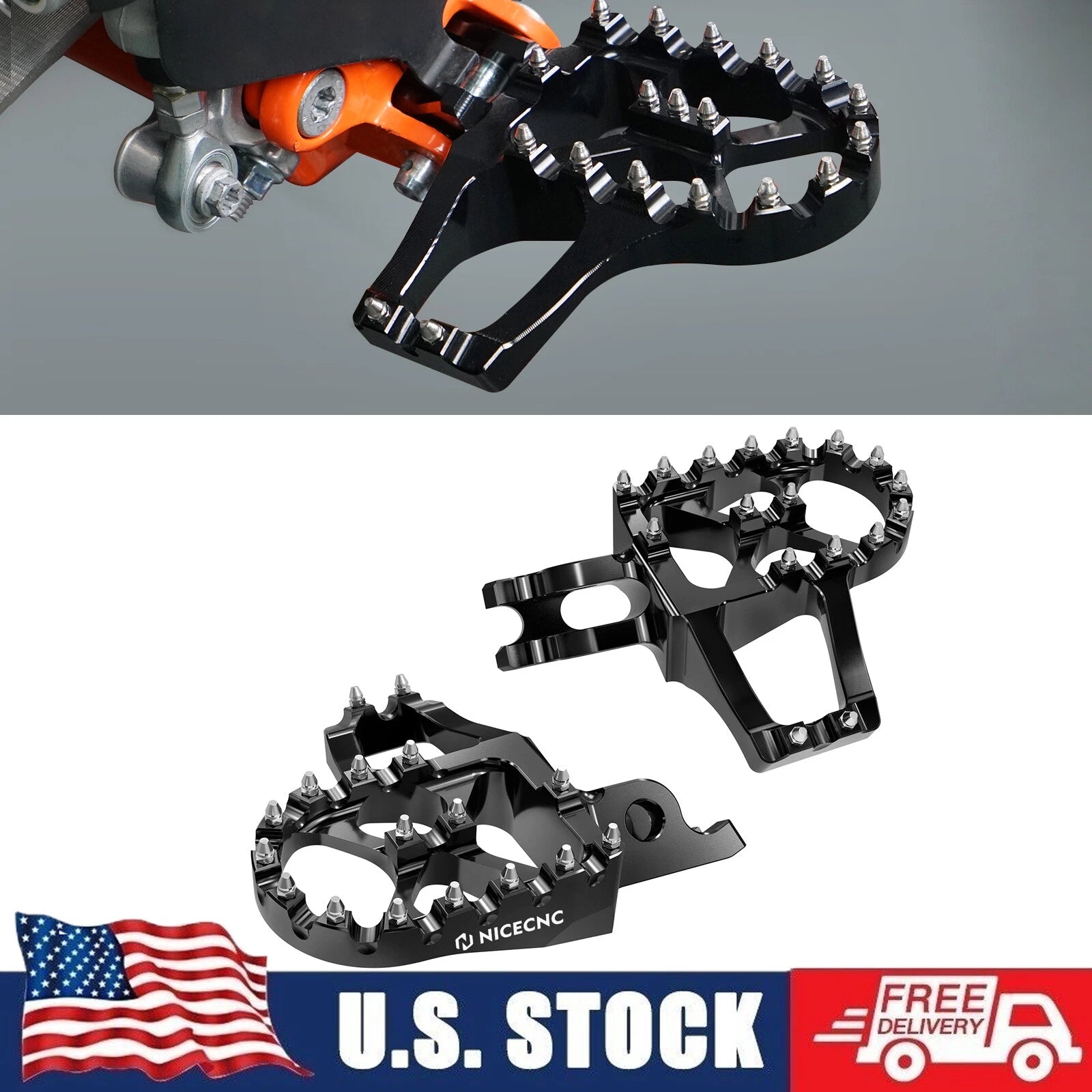Set of 2 Wide Extender Foot Pegs for Honda CR125R CR250R CRF450R (2002–2007)