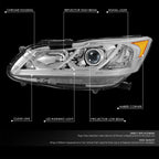 LED DRL Projector Headlight for Honda Accord (2016–2017) - Chrome Housing