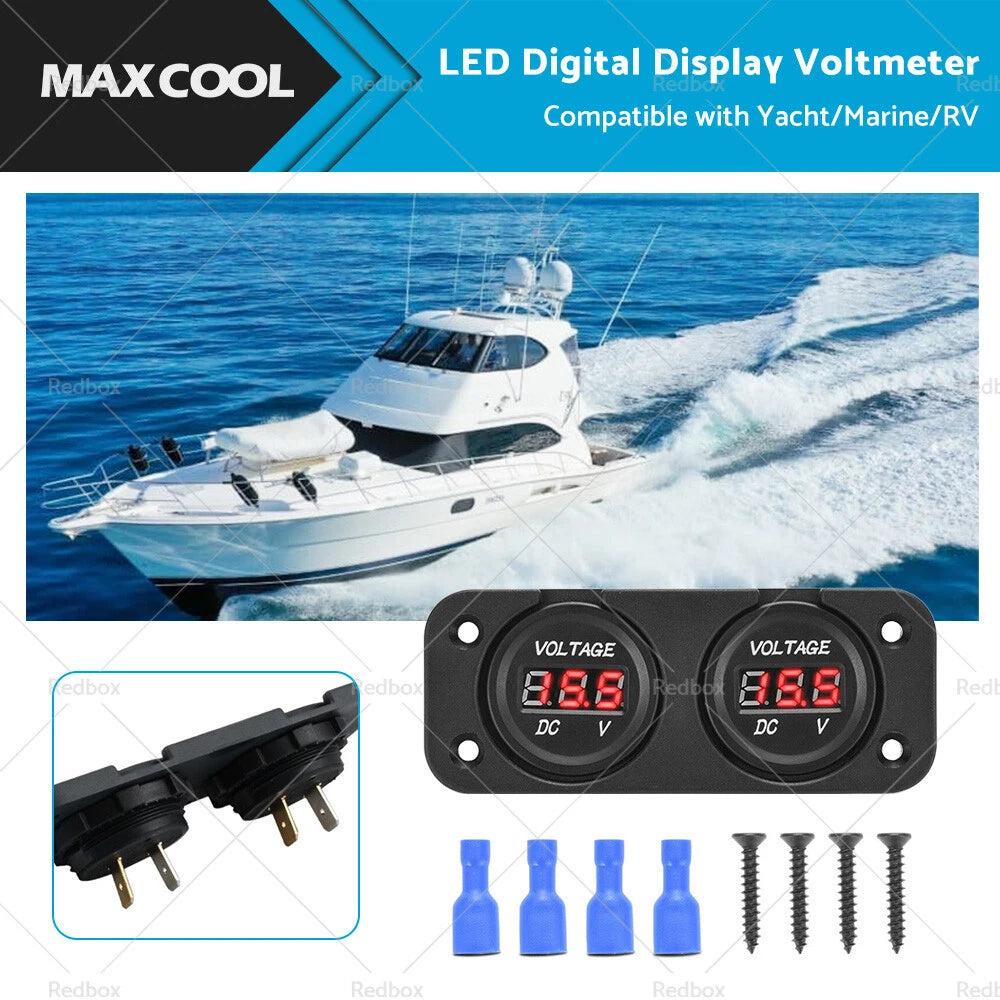 Digital LED Volt Meter for Marine Boat DC 12V-24V