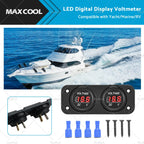 Digital LED Volt Meter for Marine Boat DC 12V-24V