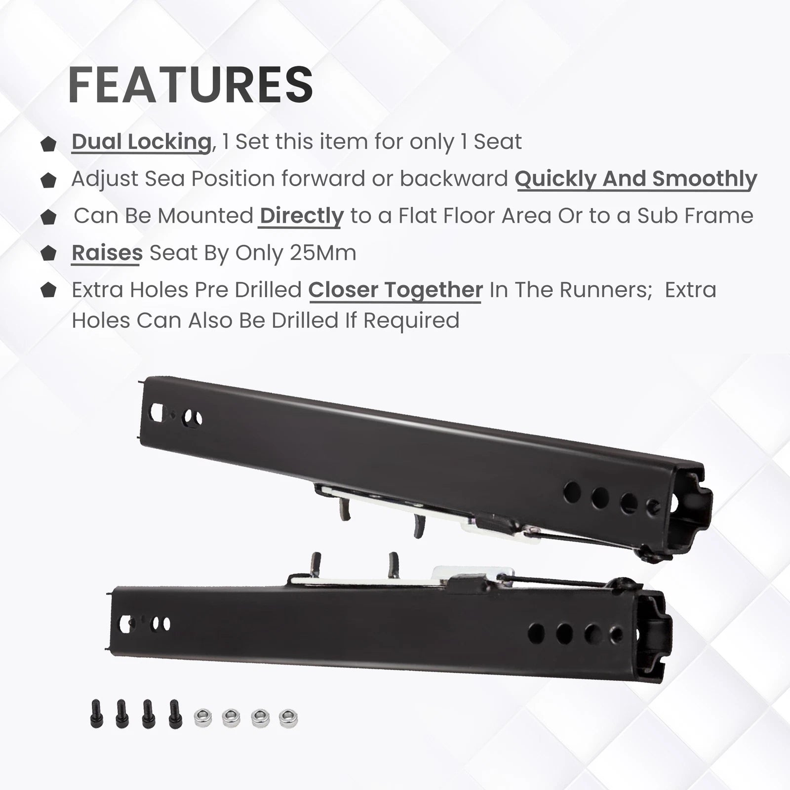 Universal Racing Dual Seat Slider Locking Seat Base Brackets Kit for Universal (2010–2025)