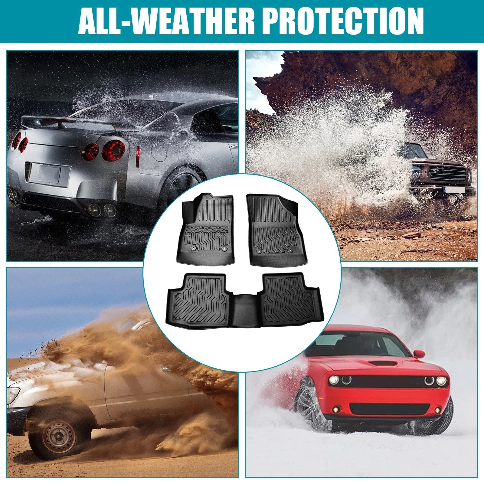 Set of 2 All Weather Floor Mats for Chevrolet Cruze (2016–2019)