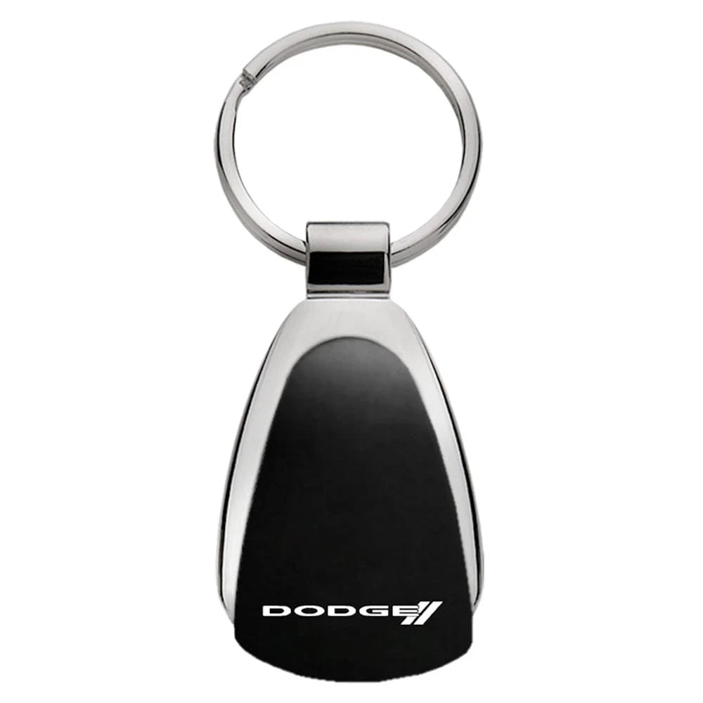 Stripe Logo on Black Teardrop Keychain - Officially Licensed for Dodge