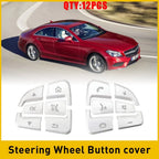 Steering Wheel Button Silver Trim for Mercedes Benz A B C Class GLC CLA (2012–2020)