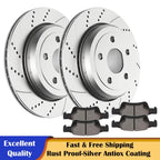 Rear Drilled Disc Rotors & Ceramic Brake Pads for Jeep Grand Cherokee Durango (2011–2021)