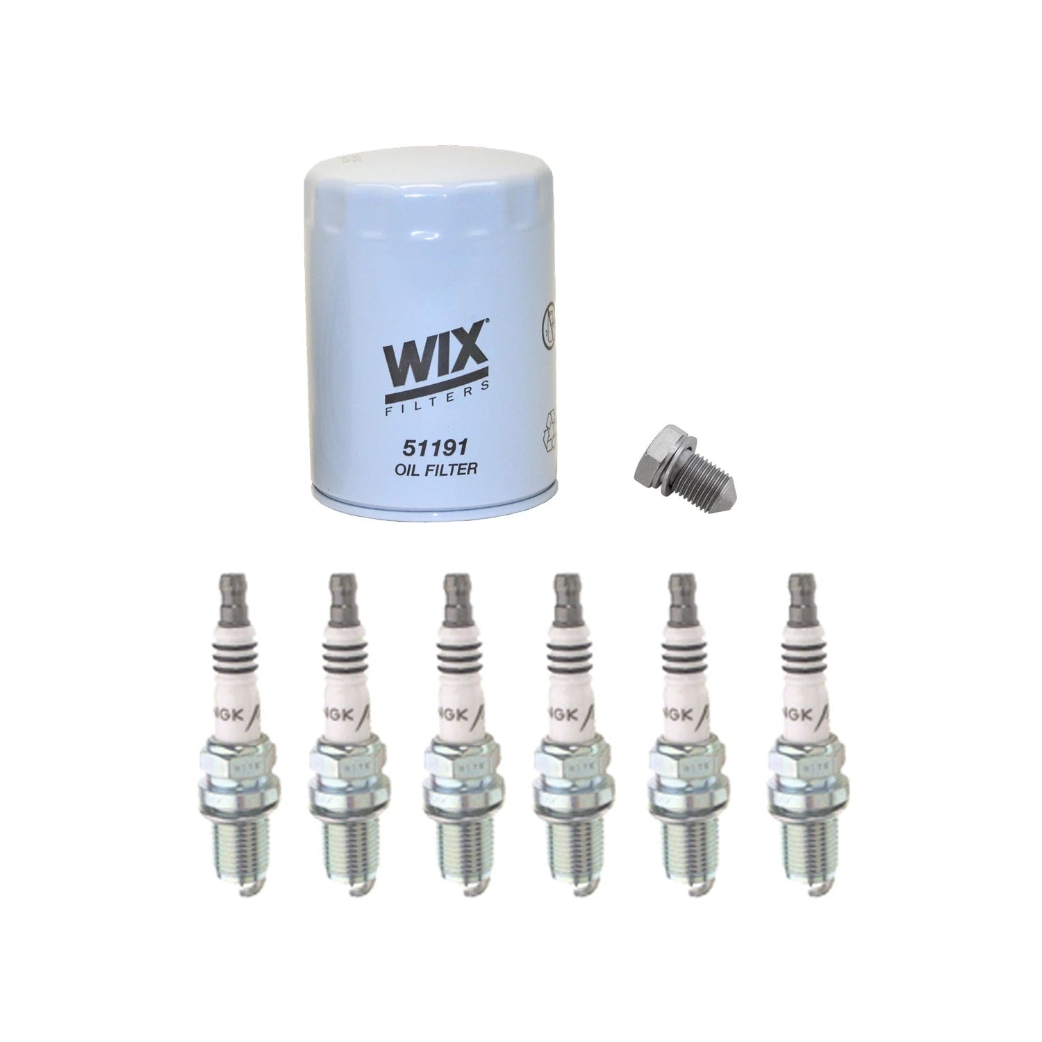 Wix Engine Oil Filter & NGK 6 Iridium IX Spark Plugs for Audi A6 Quattro (1998–2004)