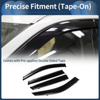 Set of 4 Window Deflectors for Kia Sorento (2011) - Side Vent Visors Black