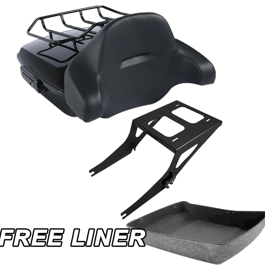 Chopped Trunk Backrest Mount Rack for Harley Fatboy FLSTF (2008–2017)