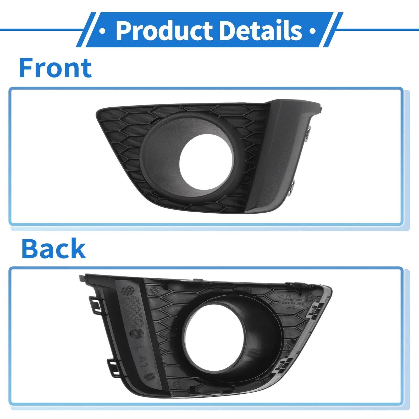Front Left Fog Light Grill No. 71108T5RA10 for Honda Fit (2015–2017)