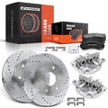 Set of 8 Front Drilled Brake Rotors and Pads for Chevy Silverado GMC 