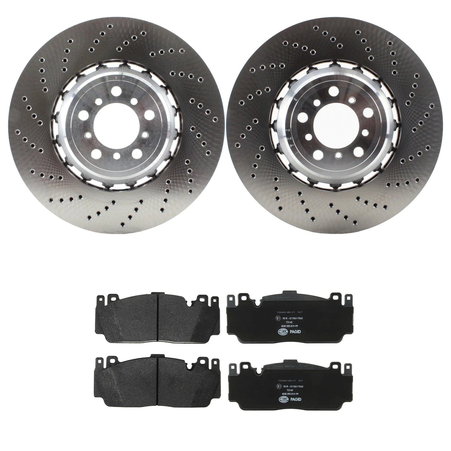 Set of 2 Front 400mm Rotors & Hella Low-Met Brake Pads for F87 M2 (2016–2021)