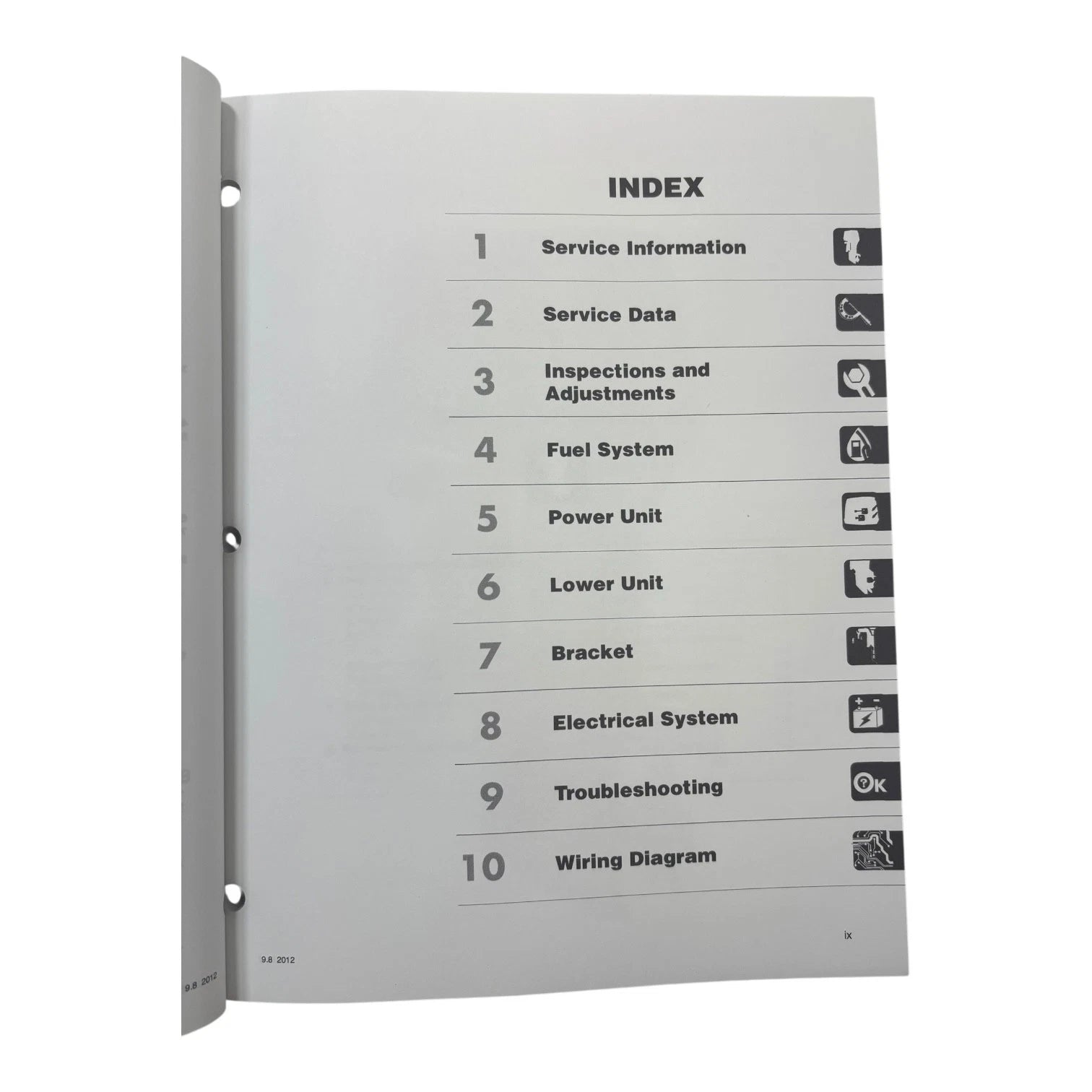 Service Manual for Evinrude 9.8 HP IN/AA Models (2012) - Part No. 5008851