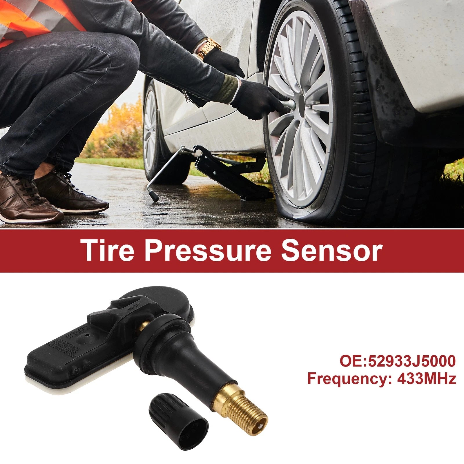 Tire Pressure Sensor 433MHz for Kia Stinger (2017–2018) No.52933J5000