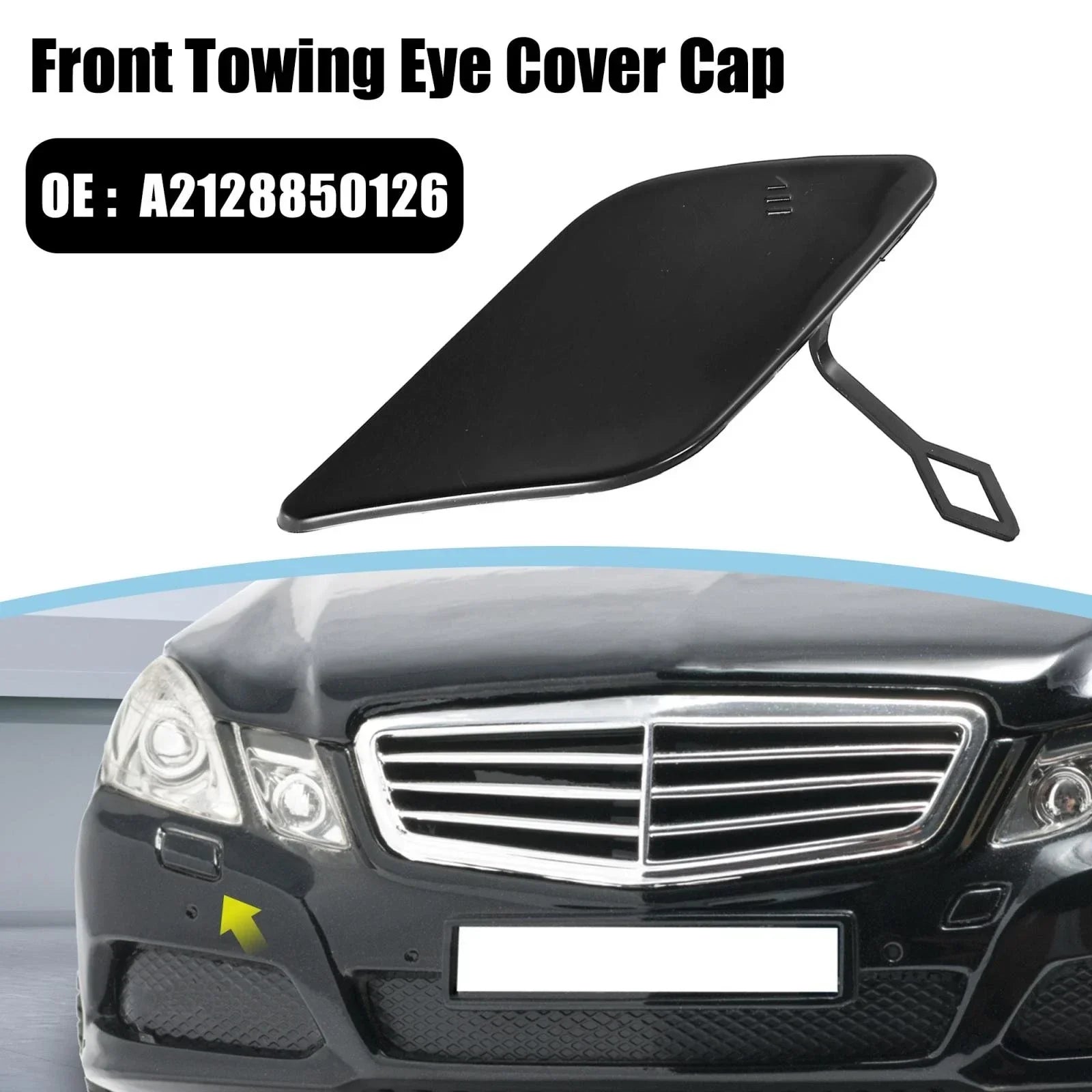 Car Front Bumper Tow Hook Cover for Mercedes-Benz E350 (2010-2013)