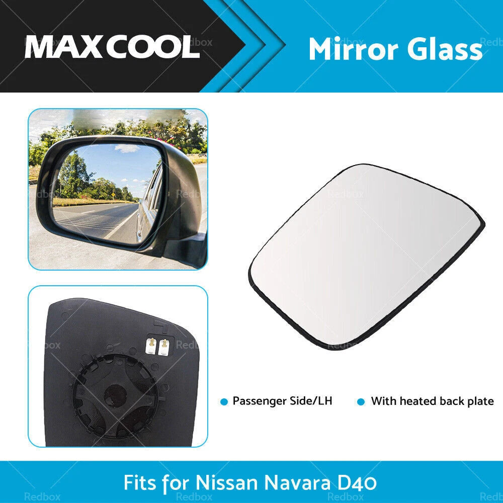 Left Side Mirror Glass w/ Heated for Nissan Navara D40 (2005–2015)