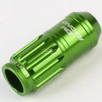 Open-End Aluminum Lug Nuts Set of 4 + Adapter for M12x1.25 (21mm OD/50mm Tall)