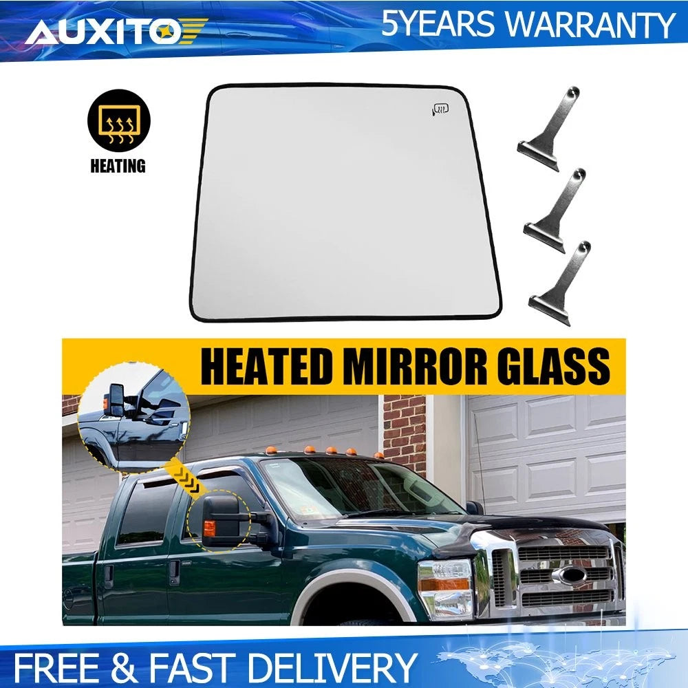 Passenger Upper Tow Mirror Glass for Ford F150 Super Duty (Power Heated)
