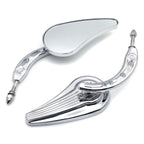 Chrome Raindrop Side Mirrors for Harley Softail (2018–2023)