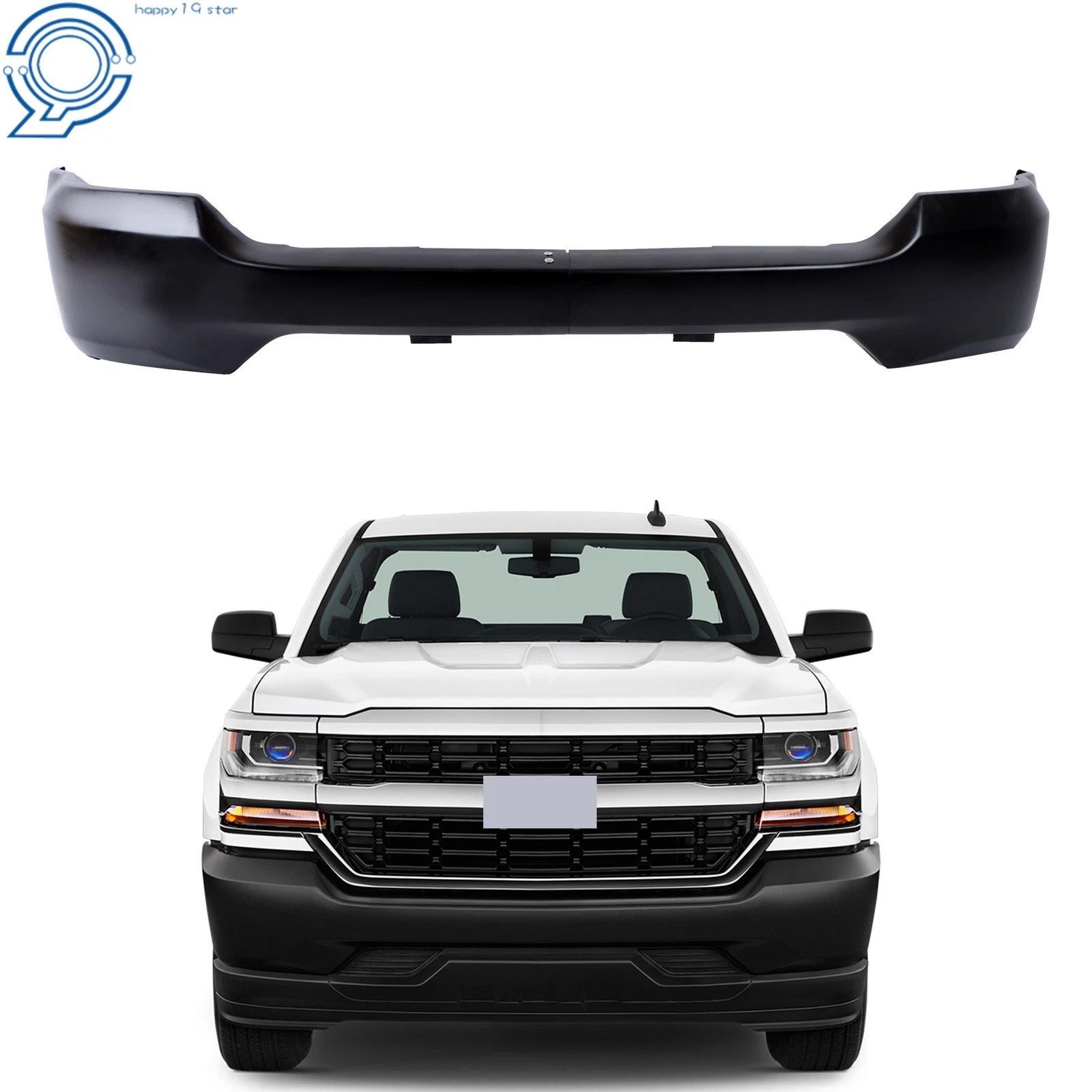 Front Bumper Face Bar for Chevrolet Silverado 1500 (2016–2018) Black