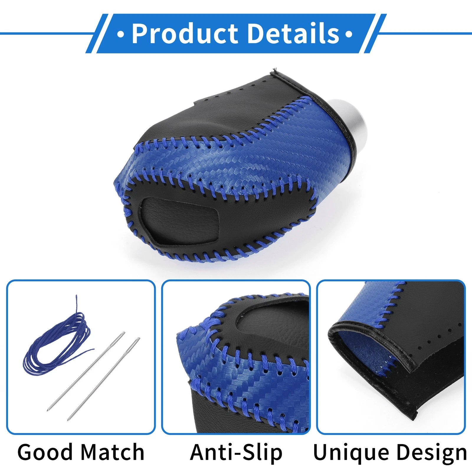 Gear Shift Knob Cover for Volkswagen Taos (2022–2023) Blue Carbon Fiber