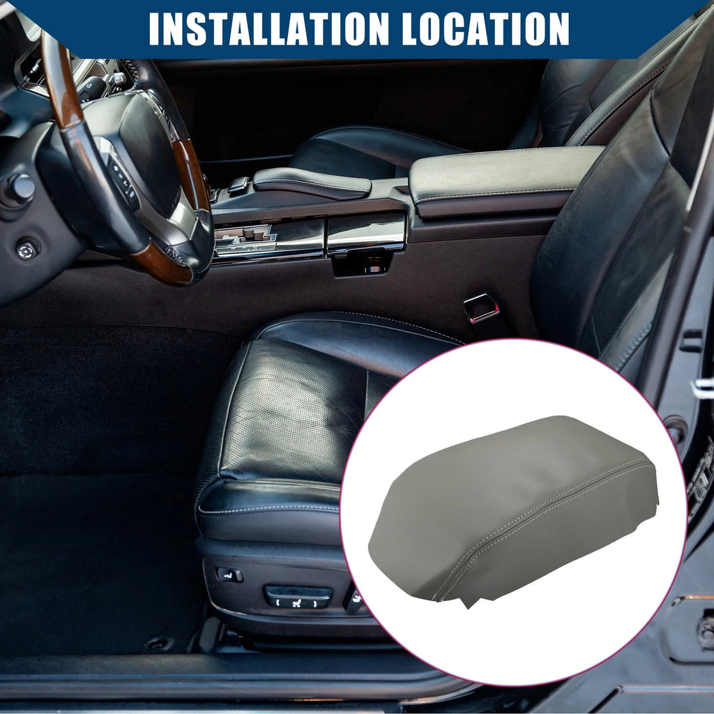 Center Console Armrest Covers for Nissan Pathfinder (2005–2012) Faux Leather Gray