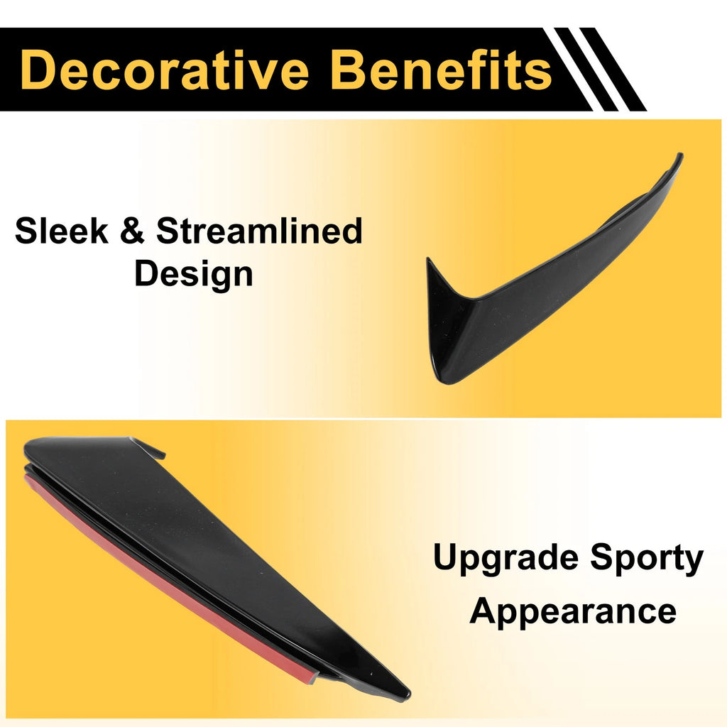 1 Pair Rear Bumper Spoiler for Mercedes-Benz C-Class W205 (2015–2021) Gloss Black ABS