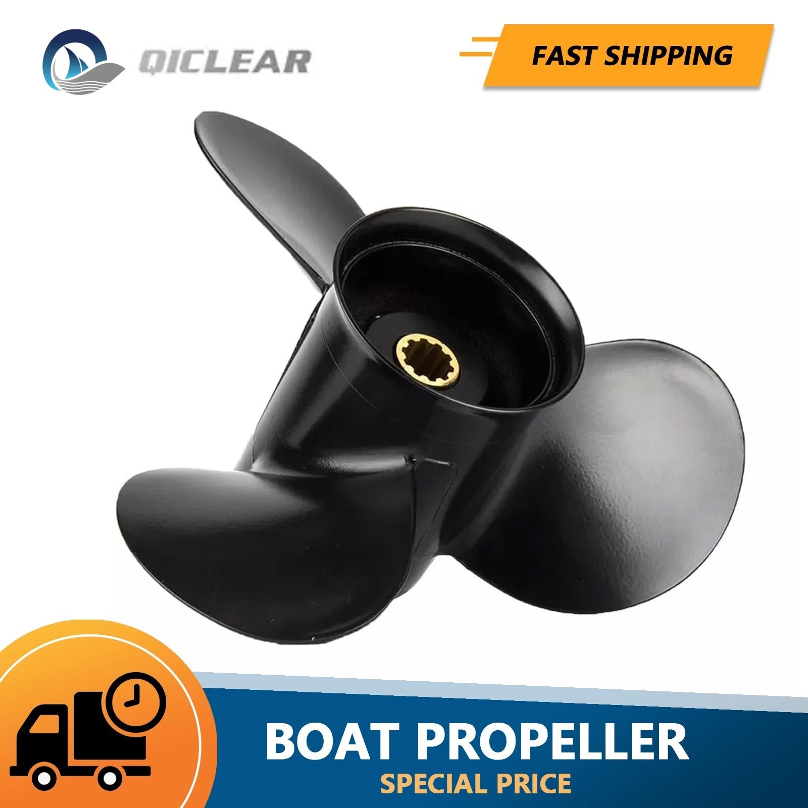 9.9 x 13 Aluminum Outboard Prop for Mercury 25-30HP (10 Spline Tooth, RH)
