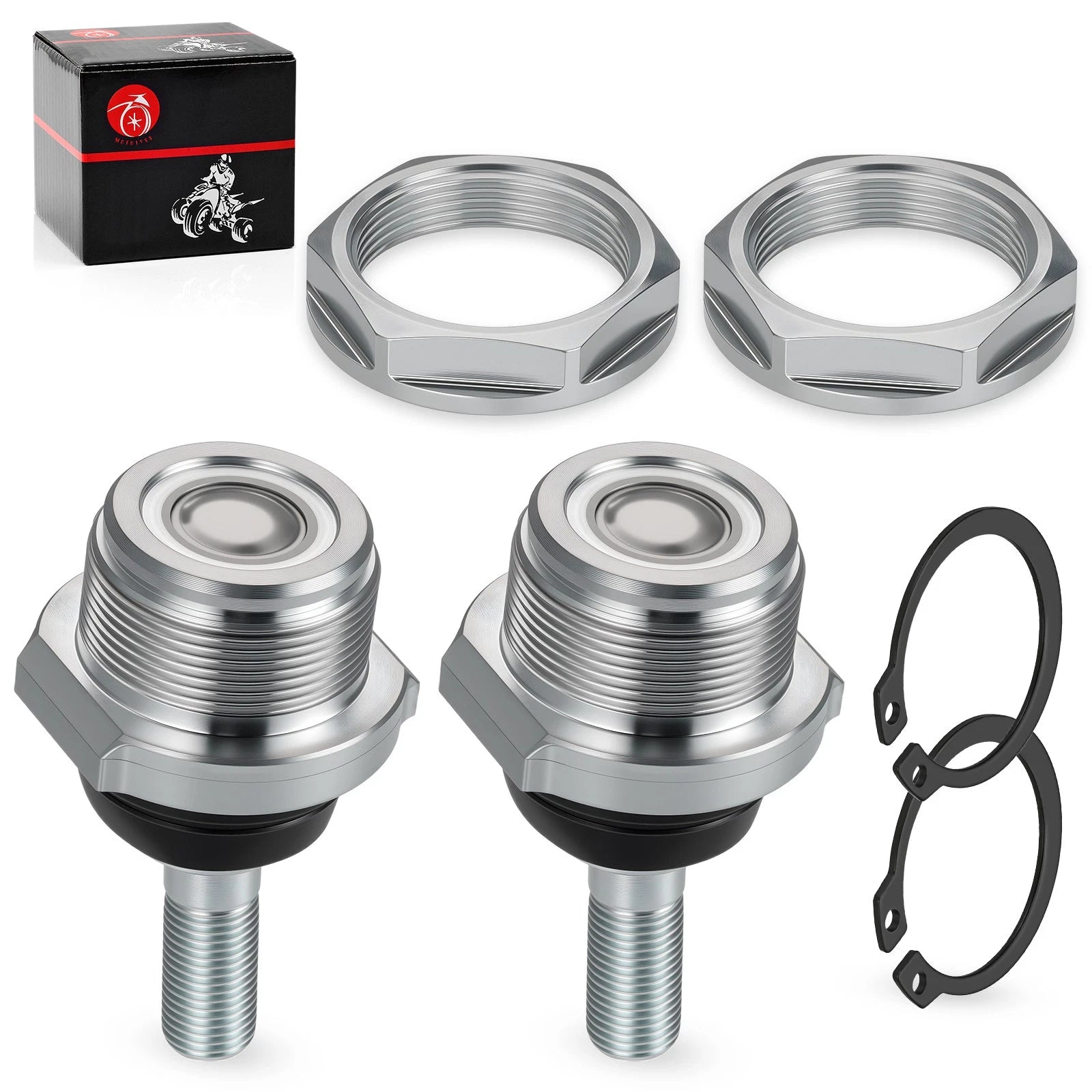 2 Upper Ball Joints w/ Nut Circlip for Can-Am Outlander 330 400 500 (2005–2014)